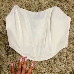 White Satin Corset top
